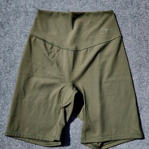 Gymshark Shorts ELEVATE Cycling High Waisted Athletic Gym‎ Workout Olive Green S